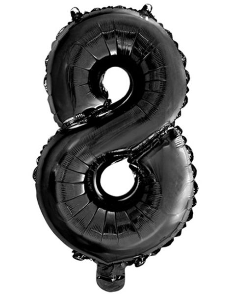Tallet 8 - Sort 41 cm Folieballon