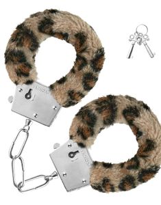 Håndjern med Plysjtrekk - Leopardmønster