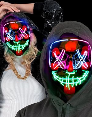Svart Maske med LED-Lys -3 Lys Innstillinger