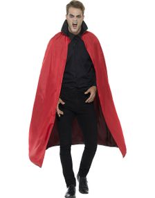 Sort og Rød Vendbar Vampyrkappe 127 cm
