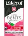 Läkerol Dents Raspberry Salmiak / Sukkerfri Pastiller med Hindbær- og Salmiaksmag 36 gram