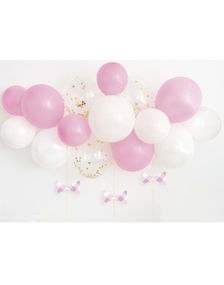 Rosa & Hvit Ballongsett 21 Deler