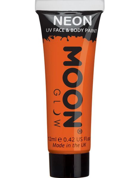 Orange Neon UV/Blacklight Ansigts- og Kropsmaling 12 ml
