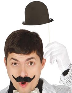Bowlerhatte  - 6 stk Små Selfie / Fotoeffekter