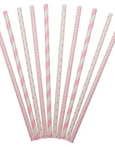 24 stk Lys Pink Papirsugerør