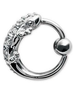 Reptile BCR Piercing med Klare Sten - 1.6 x 12 mm