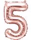 Tallet 5 - Rosenguldfarvet 41 cm Lille Folieballon