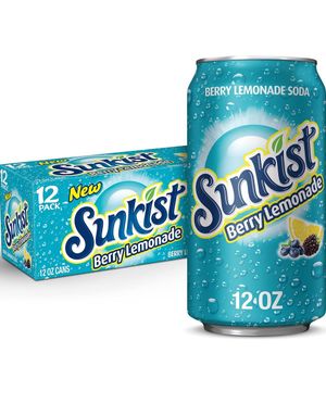 12 stk Sunkist Berry Lemonade 355 ml - Hel Eske (USA Import)