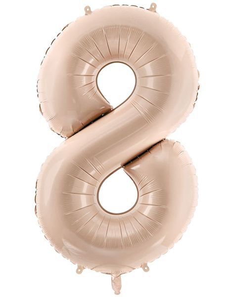 Tallet 8 - Beige Stor Folieballong 72 cm