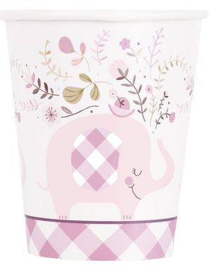 8 stk Baby Pink Elephant Pappkrus 270 ml