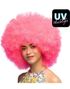 Stor Bustete UV Neonrosa Klovne-/Afroparykk