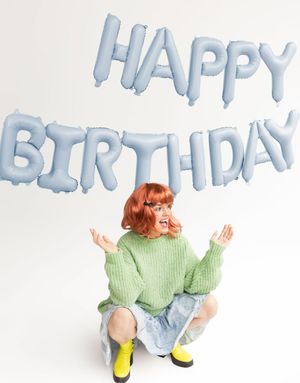 Blå Happy Birthday Folieballong - Banner 340x35cm 