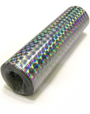 Sølvfarget Metallisk Holografisk Serpentin