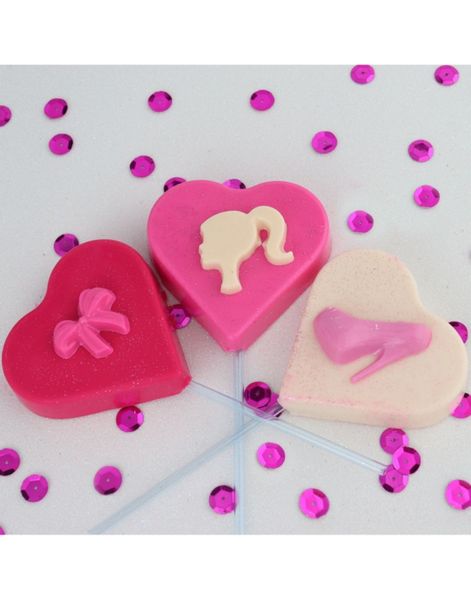 BWB - Hjerte-Lollipop Sjokoladeform - 3 Deler