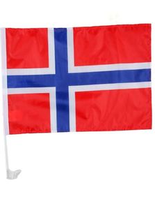 2 stk Norske Bilflagg 44 cm