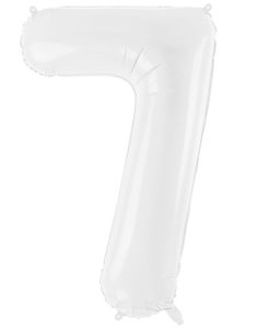 Tallet 7 - Hvit JUMBO Folieballong 86 cm