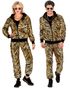 80-talls Grilldress med Skinnende Gullfarget Tigermotiv til Voksen