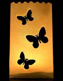 Sommerfugle - 10 stk. Poselanterner for Fyrfadslys 26x15 cm