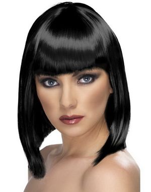 Glam Bob-Cut Paryk - Sort