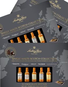9 stk Anthon Berg Single Malts Scotch Collection - Mørk Chokoladelikør i Hel Æske 2070 gram