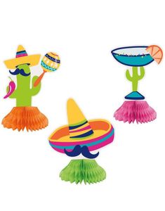 Honeycomb Figurer med Meksikansk Tema 15,2 cm - Boho Fiesta