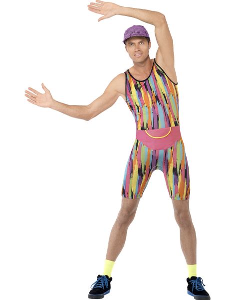 90'erne Aerobics Instruktør Herrekostume