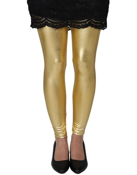 Metallisk Leggings - Gullfarget