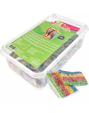 1 kg Jellioo Sure Måtter Rainbow - Regnbuefarvet Sur Vingummi