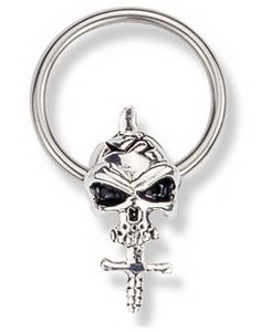 Head on Cross BCR Piercing - 1.6 x 14 mm