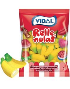 1 kg Vidal Jelly Filled Bananas - Skumbananer med Gelefyld