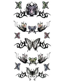 Dark Butterflies - 6 stk Tatoveringer (Fake Tattoo)