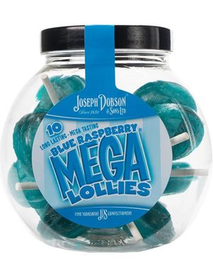 10 stk Joseph Dobson Blue Rasberry - Long Lasting Mega Lollies