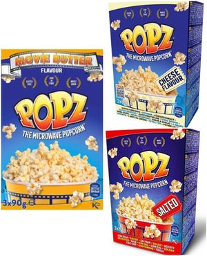 Taste Them All - Popz Mikropopcorn - Tre Smage - Pakketilbud