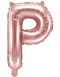 Bogstav P - Rosenguldfarvet 35 cm Folieballon