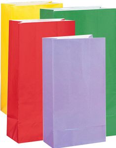 12 stk Godteposer i Assorterede Farver i Papir