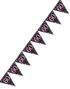 60-Års Fejring - 4 Meter Sort og Lyserød Glitrende Flagbanner