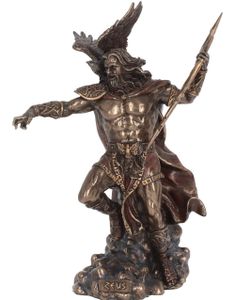 Zeus - Bronzefarvet Figur 30 cm