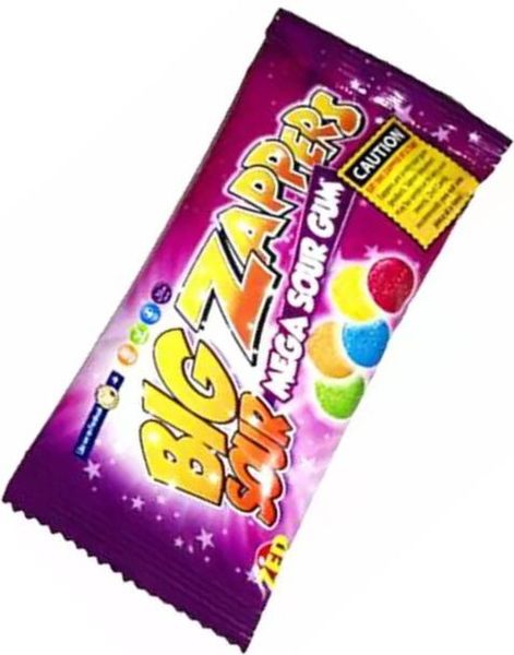 Zed Zappers Original Mega Sour Gum - Kjempesur Tyggegummi 50 gram