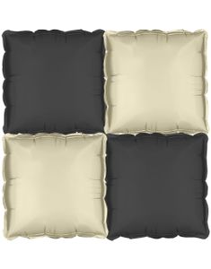 4 stk Tosidig Beige/Svart Firkantet Folie Ballong for Backdrop/Bakgrunn