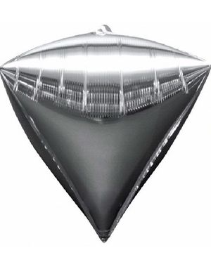 3 stk Sølvfarvet Metallisk Diamondz Folieballon 50x38 cm