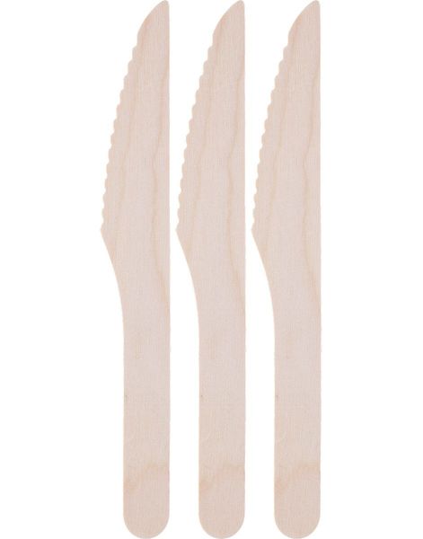 50 stk Miljøvenlige Knive i Træ 16,5 cm