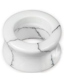Cracked Hvid Sten - Howlite Mineralsten Piercing Tunnel