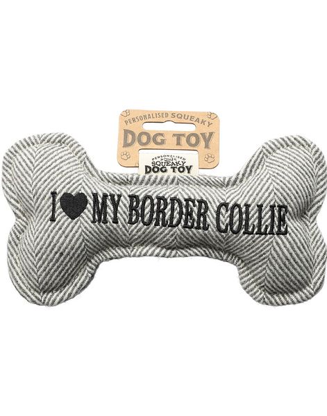 I Love My Border Collie - Legetøj til Hund med Lyd - 20 cm