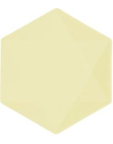 6 stk Vert Decor Rosa Heksagonale Papptallerkener 21 cm - Miljøvennlige