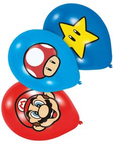 6 Stk Ballonger 27,5 cm - Super Mario