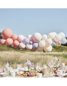Blush, Nude og Blå Ballongbuesett