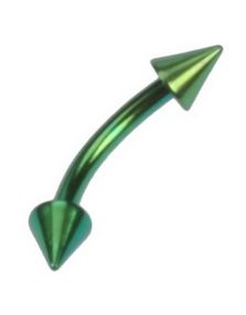 Banan Grøn med Spikes - 1,2 x 8 mm Øjenbrynspiercing