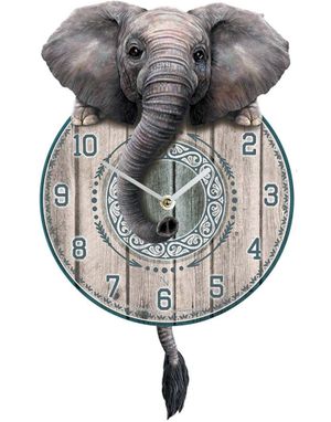 Vægur med Vintage Motiv og Elefant 30 cm