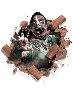 Zombie Klistremerke Veggdekorasjon 70x80 cm