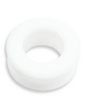 Hvid Piercing Tunnel i Silikone med Bred Kant